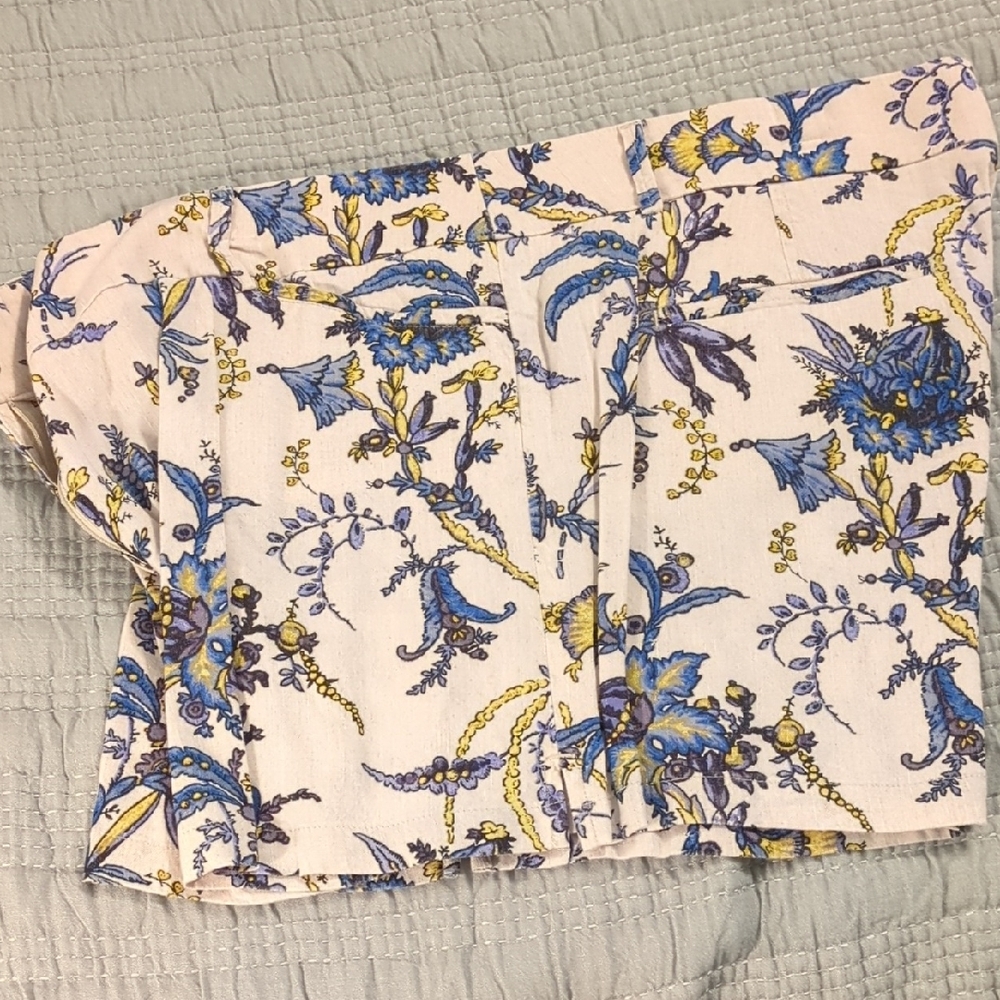 LOFT Blue and Yellow Bermuda Shorts